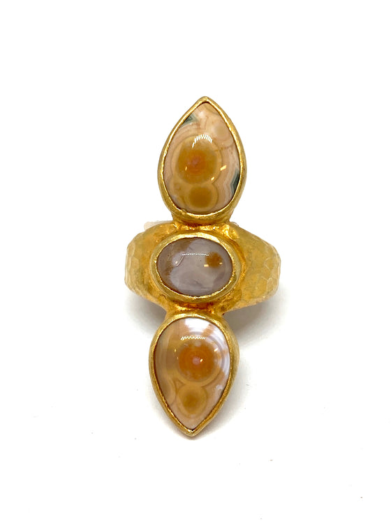 Heather Benjamin Triple Ocean Jasper Ring