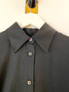 Brazeau Tricot Cotton Silk Shirt Dress Coal