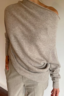  Brochu Walker Lori Off Shoulder Sweater in Light Chia Melange