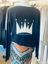 Brazeau tricot Big Crown Cashmere V-Neck Sweater Ink found at Patricia in Southern Pines, NC