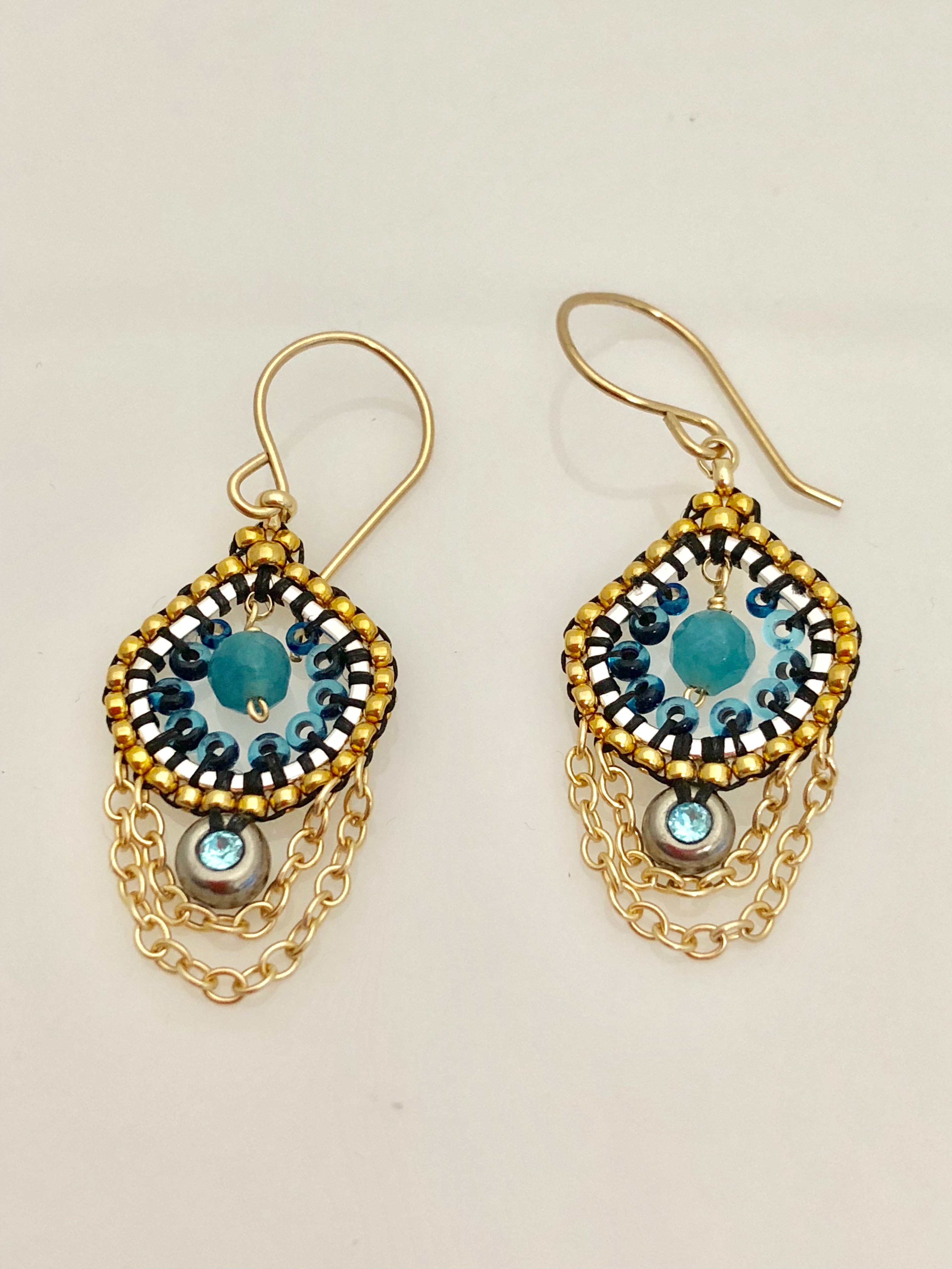 Miguel Ases Blue Quartz  Earrings