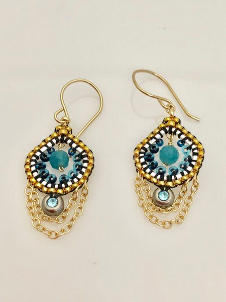 Miguel Ases Blue Quartz  Earrings