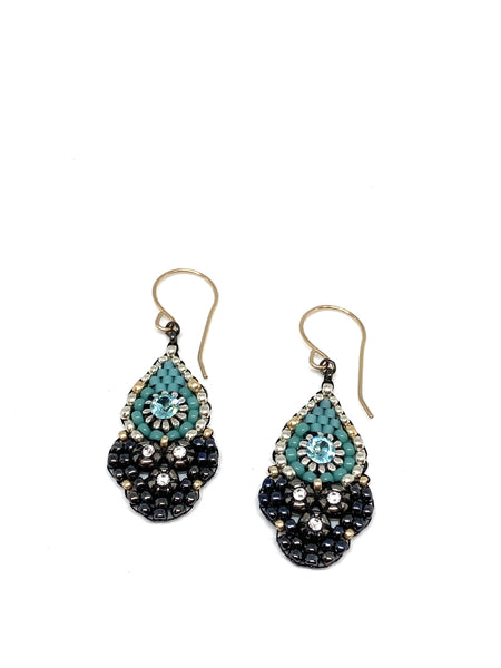 Miguel Ases Swarovski Crystal and Miyuki Bead Earrings
