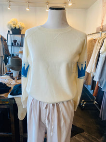  Brazeau Tricot Crown Cashmere Sweatshirt Cream