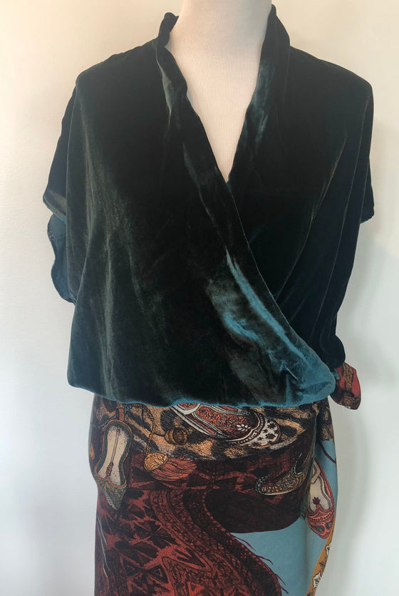Natalie Busby Velvet Sleeveless Twist Blouse