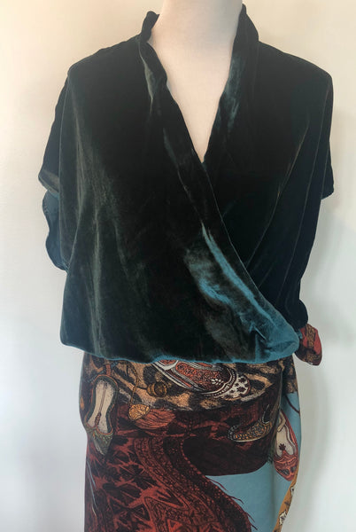 Natalie Busby Velvet Sleeveless Twist Blouse