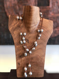 Grey Freshwater Pearl Wrap Necklace