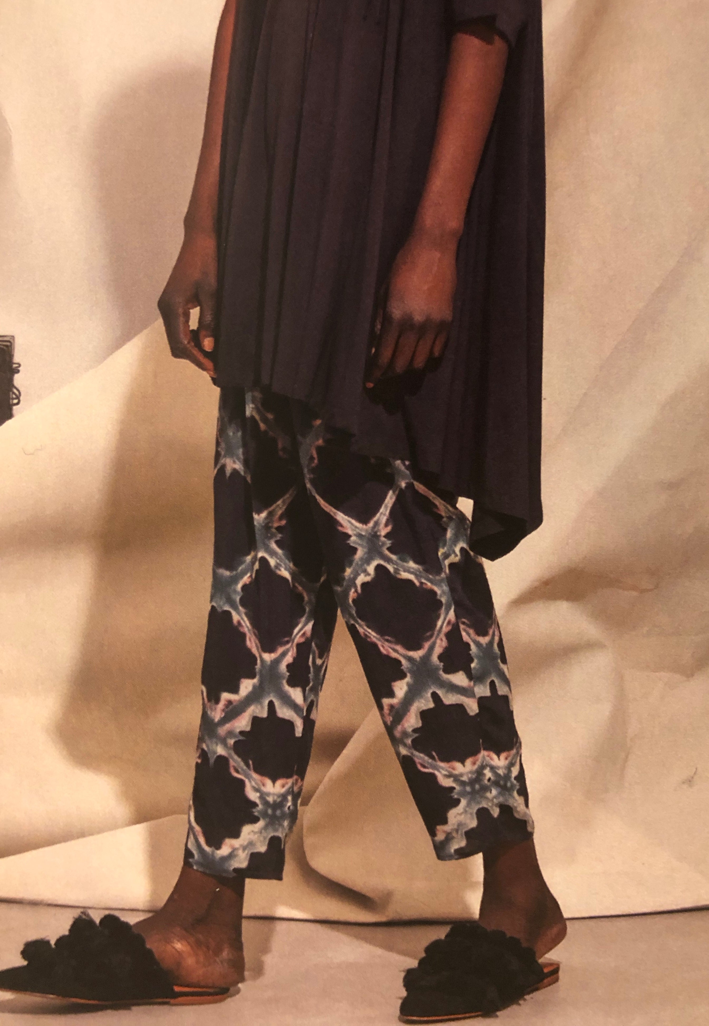 Laura Siegel Silk Geometric Clamp Pant