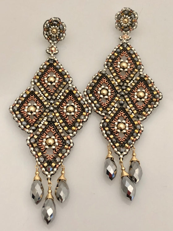 Miguel Ases Pyrite and Gunmetal Earrings