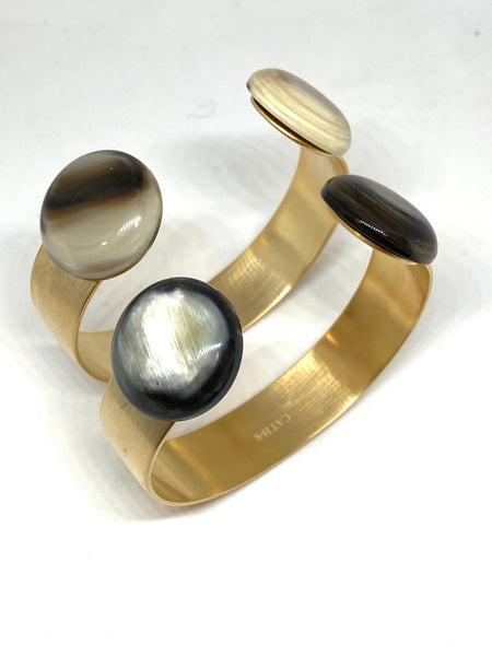 CATHs Bronze Cuff with Horn Cabochon