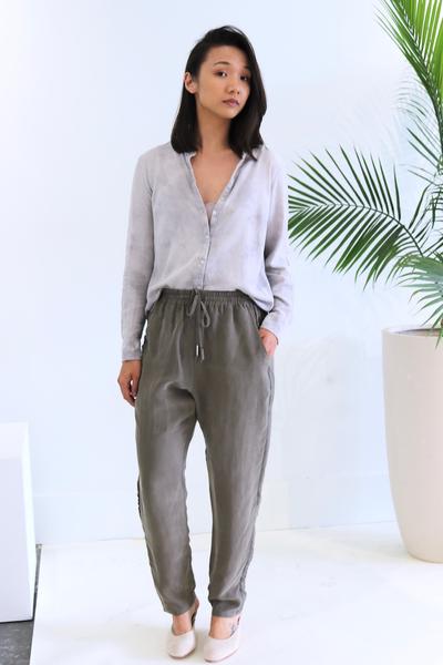 Natalie Busby Relaxed Traveling Pant in black and Sapphire found at Patricia in Southern Pines, NC