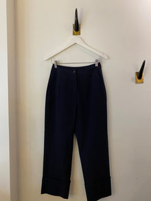  Peter O Mahler Cotton Stretch Pants with Turn Up Hem in black/navy found at PATRICIA in Southern Pines, NC