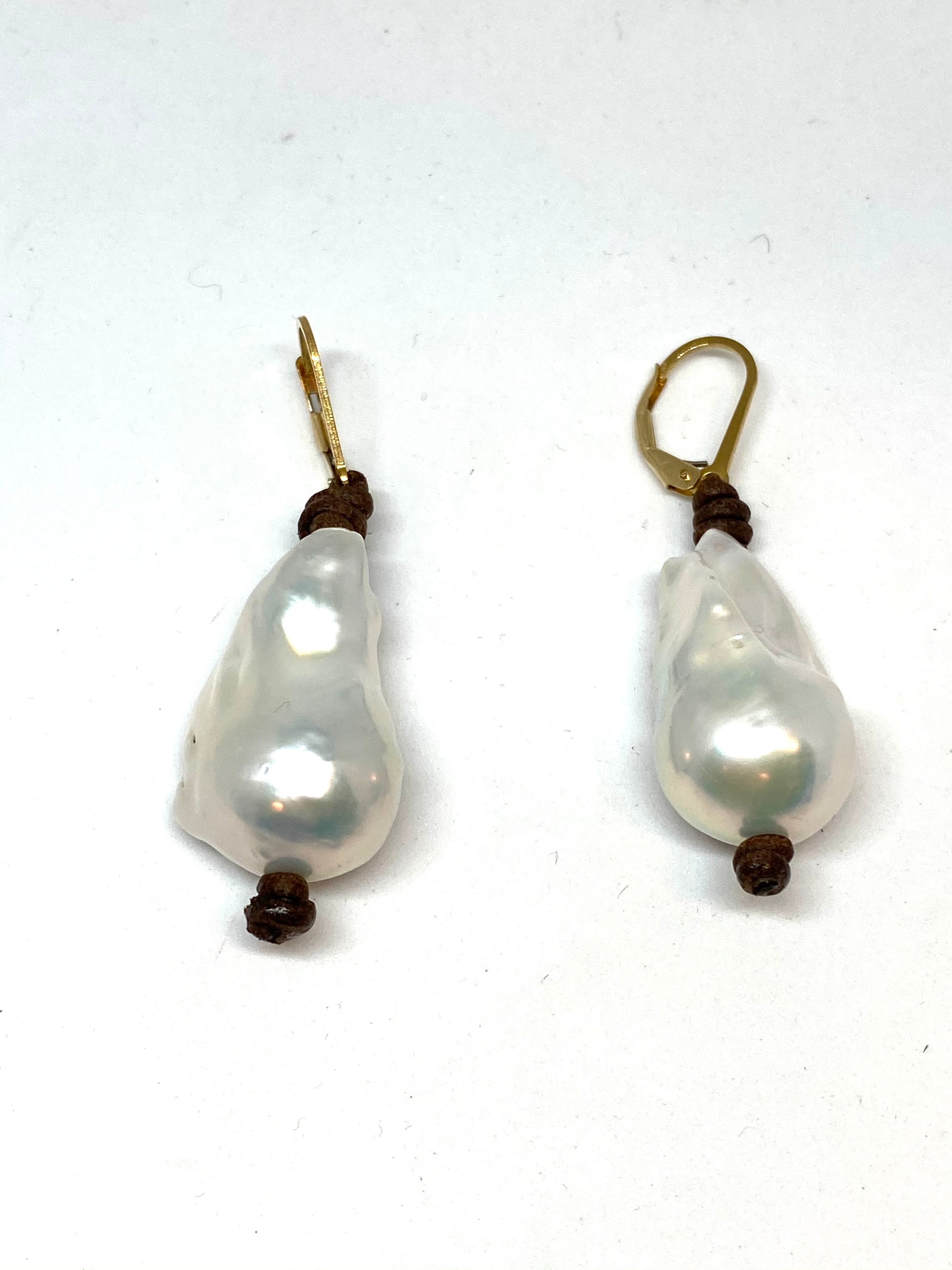 Perle by Lola Large White Baroque Pearl Earrings