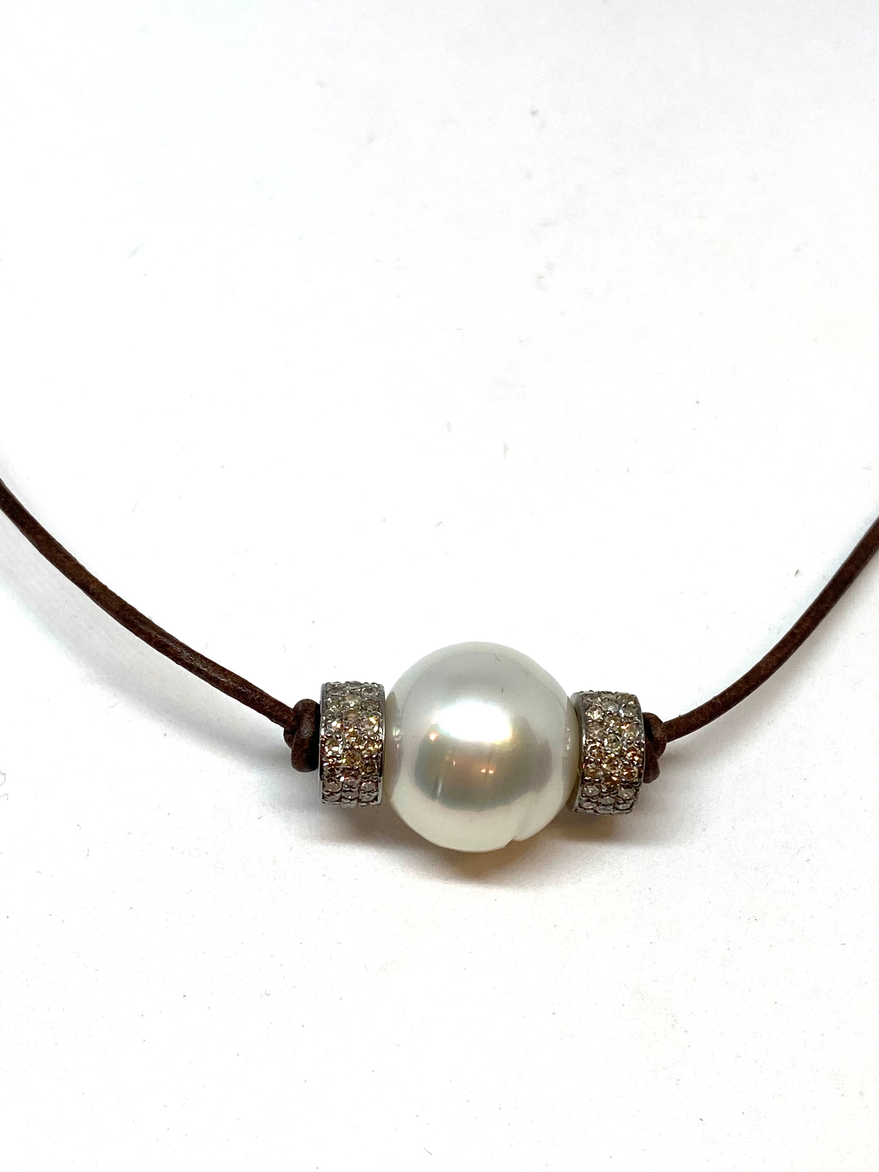 Perle by Lola Choker with South Sea Pearl and Diamond Roundels