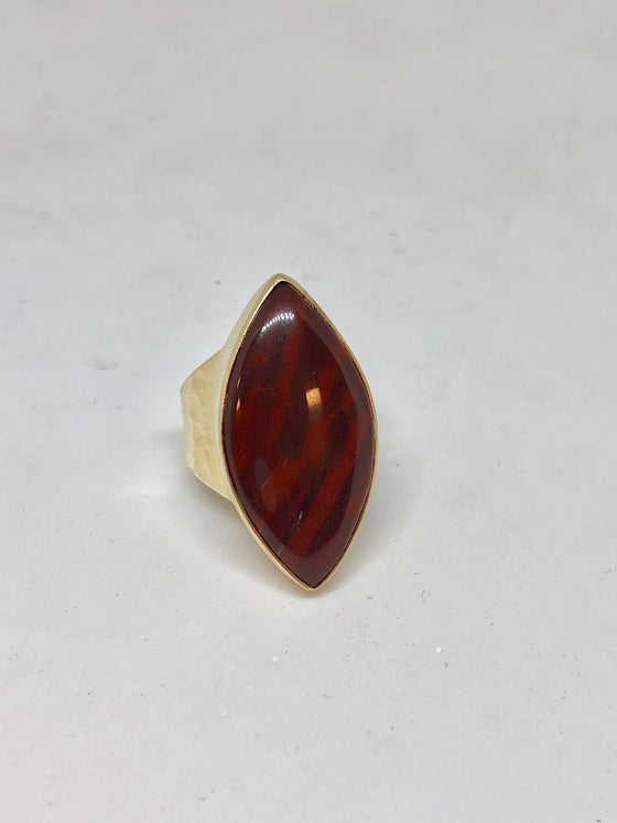 Heather Benjamin Mahogany Print Jasper Ring