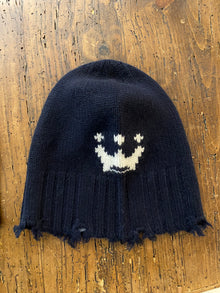  Brazeau Tricot Navy Cashmere Crown Beanie