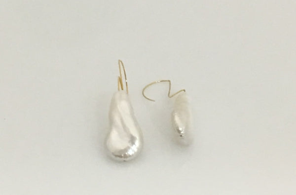 Melissa McArthur Angled Baroque Pearl Earrings