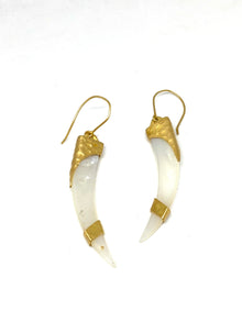  Heather Benjamin Banded Mother of Pearl Shard Earrings