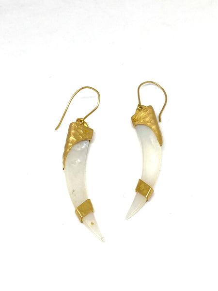 Heather Benjamin Banded Mother of Pearl Shard Earrings
