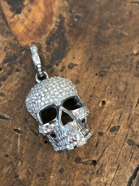 Suzy T. Designs Diamond Pave Skull Pendant