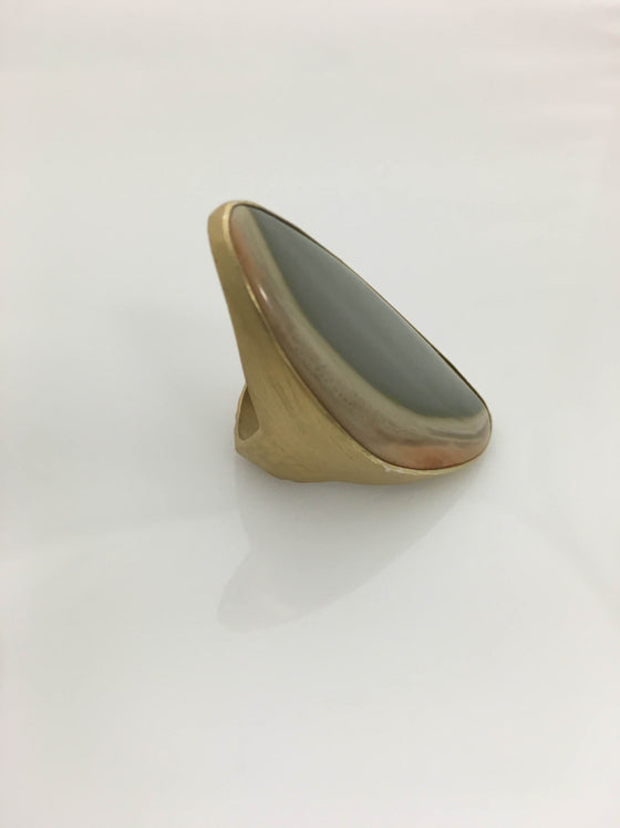 Heather Benjamin | Imperial Jasper Long Sun Bleached Green Ring