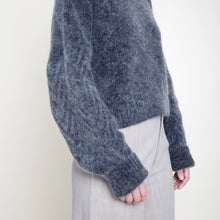  Szeki Cropped Chunky Sweater with Chevron Sleeves
