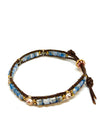 Miguel Ases Leather Bracelet with Swarovski and Miyuki Beads