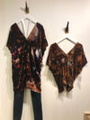 Women's multicolor tunic top in velvet