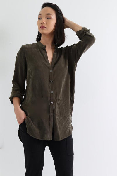 Natalie Busby Easy shirt in olive, found at PATRICIA in Southern Pines, NC