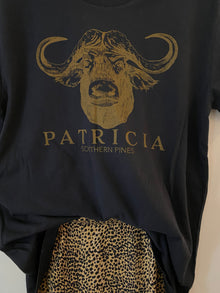  PATRICIA Graphic T Black w/ Brown Logo