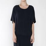  Szeki Raw Silk Navy Cocoon Panel Top