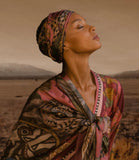 Sabina Savage "The Fool" Divination Celebration Silk Wrap Shirt Raspberry/Shell
