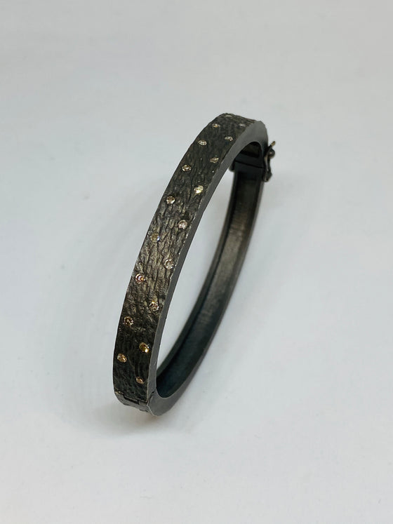 Nathan & Moe Textured Bracelet with diamonds