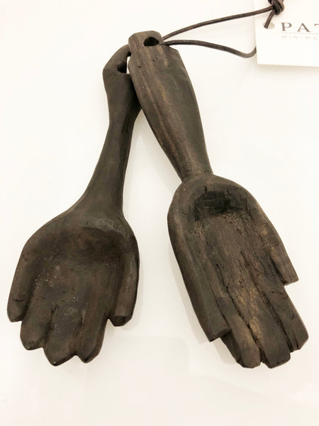 LoU Zeldis Carved Black Wood Hand Spoons