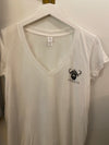 PATRICIA Slinky Jersey V-Neck Graphic T White