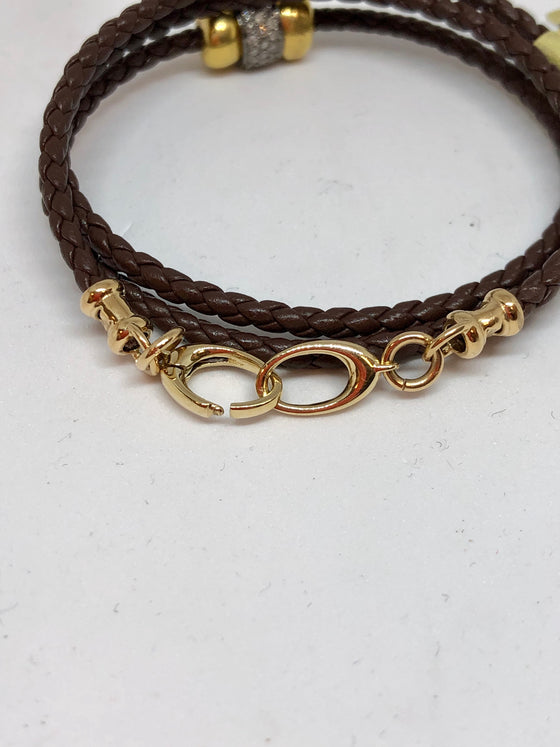Perle by Lola 18K Gold & Diamond Wrap Bracelet