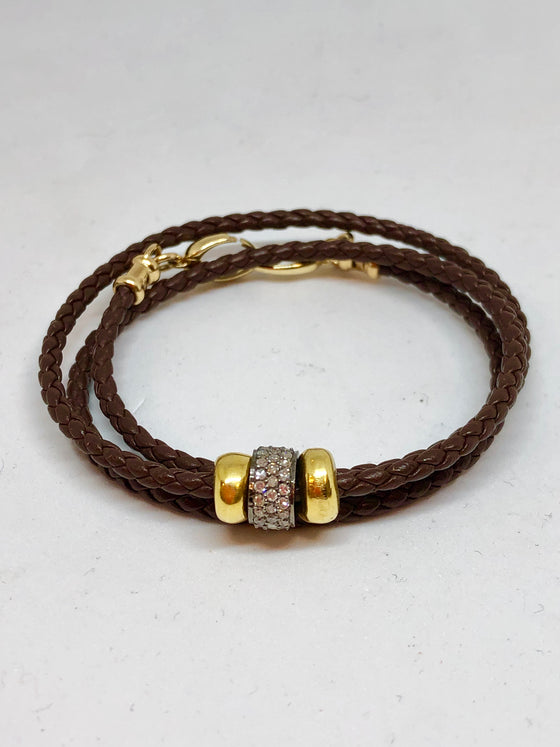 Perle by Lola 18K Gold & Diamond Wrap Bracelet