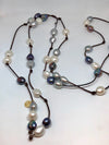 Perle By Lola St Barth Lariat on Dark Brown Leather at PATRICIA in Southern Pines, NC