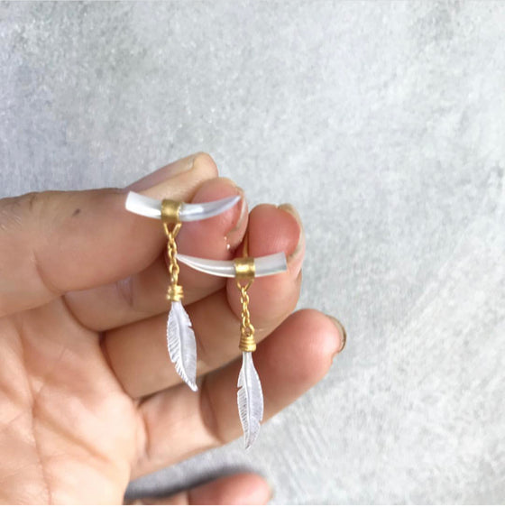 Heather Benjamin Mother of Pearl Shard Earrings