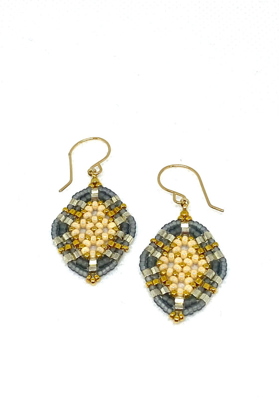 Miguel Ases Silver Miyuki Bead Earrings