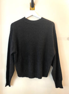  Brazeau Tricot Slouchy Coal Cashmere Crew Sweater