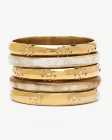  Ashley Pittman Kidube Bangle Set Light Horn