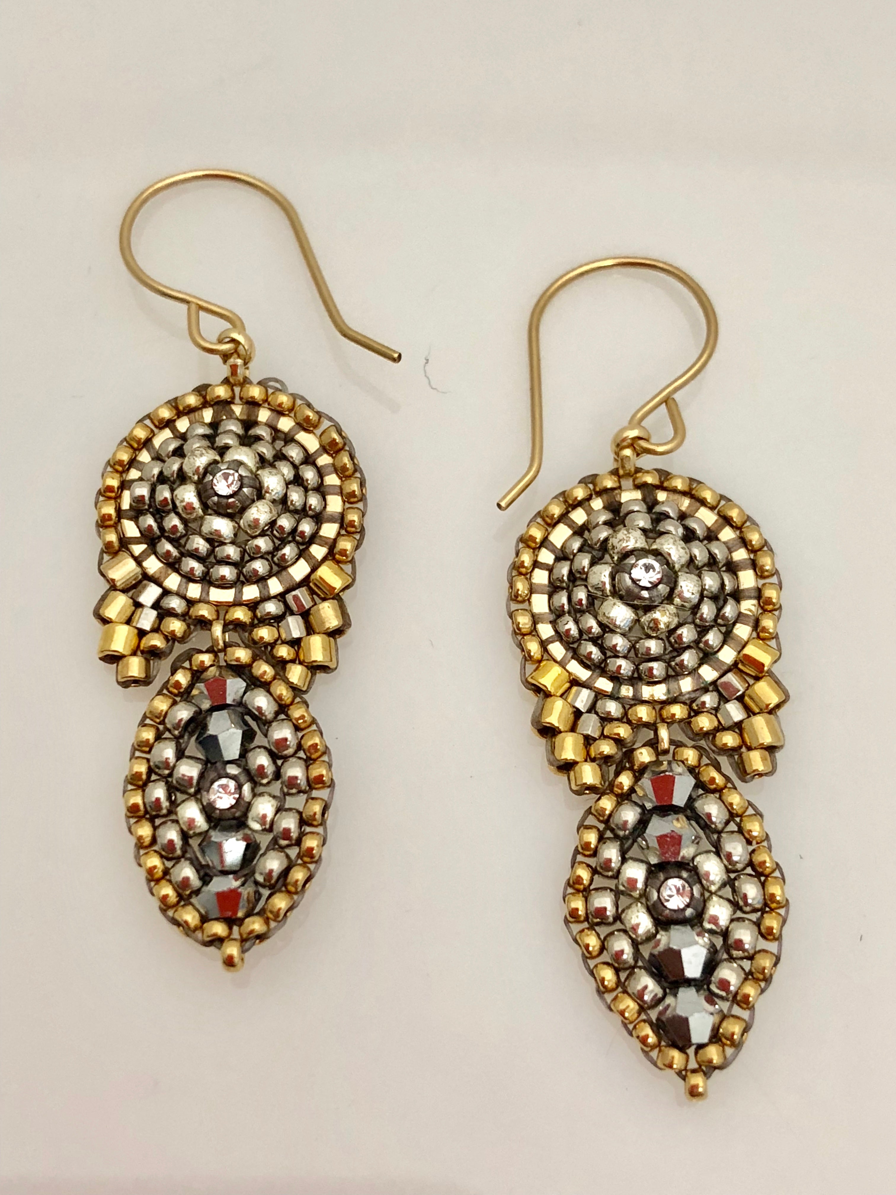 Miguel Ases Swarovski and Miyuki Earrings