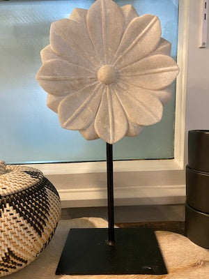 White Marble Flower on Stand