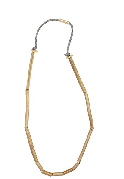 Julie Cohn Mari Necklace, bronze beads on titanium mesh, found at PATRICIA in Southern Pines and Raleigh, NC