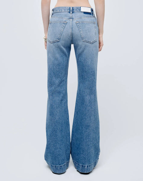 RE/DONE 70s Low Rise Bell Bottom in Lake Blue | PATRICIA