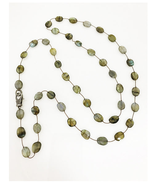 Margo Morrison Faceted Labradorite Necklace with Lobster claw clasp
