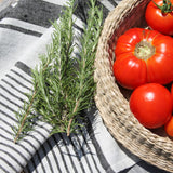 LinenCasa Stonewashed Napkin Grey with Black Stripes II