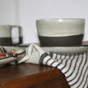 LinenCasa Stonewashed Napkin Grey with Black Stripes II