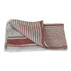 LinenCasa Stonewashed Napkin Grey with Red Stripes